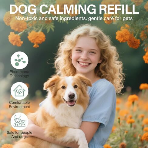 الكلاب الهادئة فيرومونات Diffuser 6 في 1 مراءة الاسترخاء الناشر مع مجموعة PET وظيفة توقيت (3 قابس في +3 إعادة ملء 48 مل) لتخفيف القلق تقليل العدوان النباح الإجهاد (ذوق) in Kuwait