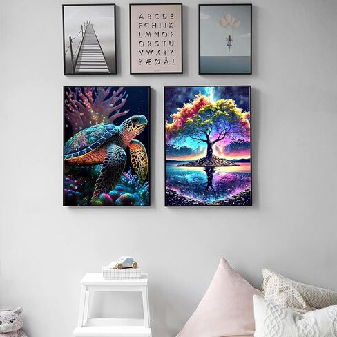 Qiouol 5D الماس مجموعات فن الماس للبالغين المبتدئين ، لوحة Seaside Vacation DIY مع جولة كاملة من الماس الحفر الماس ، فسيفس in Kuwait