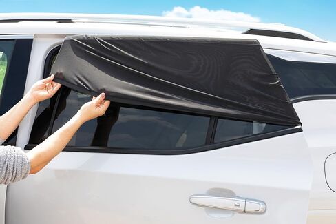 غطاء حماية من الشمس للنافذة الجانبية للمركبة مقاس 14 بوصة من Nuby للأطفال | عبوتان | اسحب للأسفل باستخدام أكواب الشفط واضغط على الزر نشمر | أسود in Kuwait