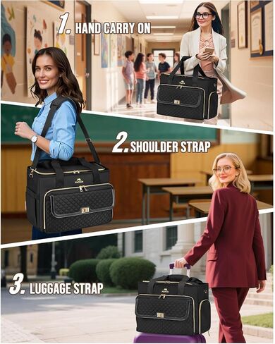 MATEIN Work Bags for Women with Lunch Box, Large Work Teacher Tote Bag with Accordion File Organizer & Insulated Pocket, 17.3 inch Laptop Teacher Tote Briefcase for Office, College, Nursing, Black in Saudi Arabia