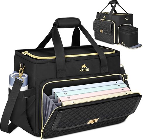 MATEIN Work Bags for Women with Lunch Box, Large Work Teacher Tote Bag with Accordion File Organizer & Insulated Pocket, 17.3 inch Laptop Teacher Tote Briefcase for Office, College, Nursing, Black in Saudi Arabia