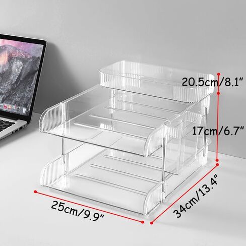 4 منظم ورق أكريليك مع حامل قلم رصاص ودرج أعلى ، صينية رسائل ، منظم ملفات مكتب ، منظم المكاتب لرسالة ، ملف A4 Office ، كتب in Kuwait