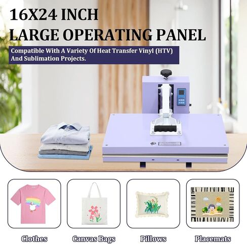 16x24 الصحافة الحرارية ، آلة الصحافة الاحترافية الرقمية ، التدفئة السريعة ، الجودة الصناعية مع آلة نقل الحرارة الرقمية الصناعية القابلة للتعديل للضغط القابل للتعديل للقميص ، الأرجواني in Kuwait