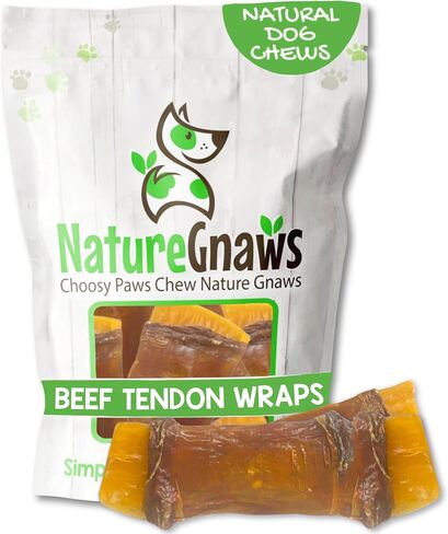 Nature Gnaws Leep Weton Wraps للكلاب (5 عدد) - تدوم طويلًا للمضغات العدوانية - عظام اللحم الطبيعية لمضغ الكلاب - حرة خالية in Kuwait