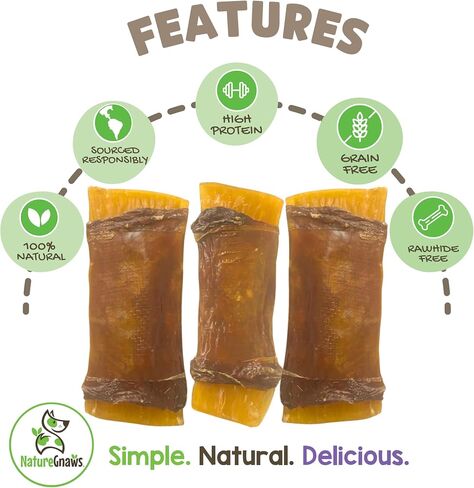 Nature Gnaws Leep Weton Wraps للكلاب (5 عدد) - تدوم طويلًا للمضغات العدوانية - عظام اللحم الطبيعية لمضغ الكلاب - حرة خالية in Kuwait