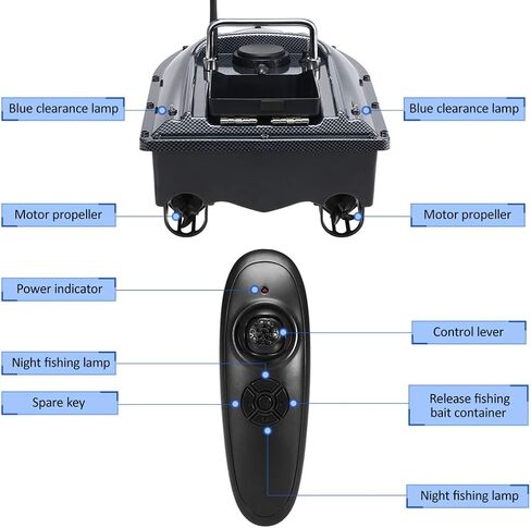 RC Bait Boat for Fishing – 547-Yard Range, 2KG Load, Auto Return, Long Battery Life – Perfect for Carp Fishing in Saudi Arabia
