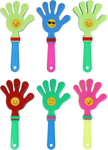 Large 6-Pack 13 Inch Colorful Hand Clappers with Smiley Faces – Bulk Plastic Noise Makers for Parties, Sports Games, Birthdays, Pet Play & Cheering (6PACK, 13 inch) in Saudi Arabia