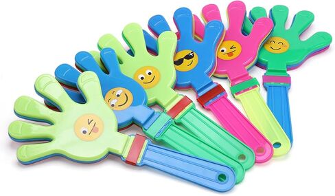 Large 6-Pack 13 Inch Colorful Hand Clappers with Smiley Faces – Bulk Plastic Noise Makers for Parties, Sports Games, Birthdays, Pet Play & Cheering (6PACK, 13 inch) in Saudi Arabia