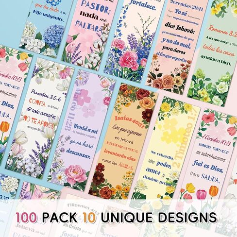 100 مرجعية إسبانية للكتاب المقدس ، 10 تصاميم ملهمة للكتاب المقدس-إشارات مسيحية على الوجهين للنساء ، الهدايا الدينية لمحبي الكتب ، الكنيسة ، الصلاة والدراسة (الكتاب المقدس الإسباني) in Kuwait