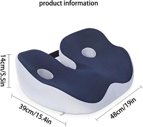 Seat Cushion, Seat Cushion for Sit Bone and Back Pain Relief, Butt, Tailbone, Hip, Hamstring, Posture Support - Memory Foam Comfort Ischial Tuberosity Pillow (Black) in Saudi Arabia