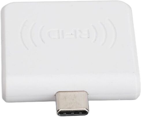 Type C RFID Card Reader, 13.56Mhz RFID IC Card Reader with Type C Male, Mini Portable Contactless Mobile Phone Card Reader for Android (White) in Saudi Arabia
