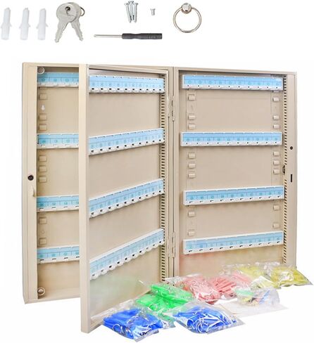 INTSUPERMAI 160 Keys Storage Box Wall Mount Key Cabinets Key Holder Box with Combination Lock Box Holder Cabinet Storage Hooks Lock Box 160 Keys in Kuwait