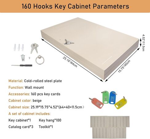 INTSUPERMAI 160 Keys Storage Box Wall Mount Key Cabinets Key Holder Box with Combination Lock Box Holder Cabinet Storage Hooks Lock Box 160 Keys in Kuwait