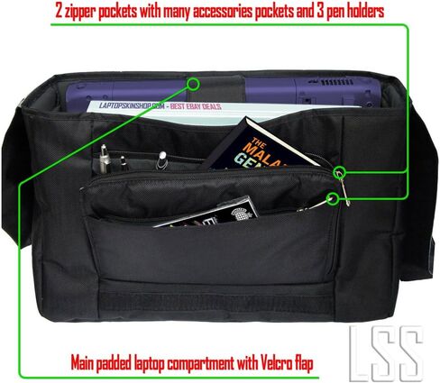 LSS 15" 15.6 inch Laptop Padded Compartment Shoulder Messenger Bag, Carrying Case for 14" 15" 15.6" & Smaller Size Notebook in Saudi Arabia