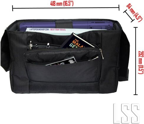 LSS 15" 15.6 inch Laptop Padded Compartment Shoulder Messenger Bag, Carrying Case for 14" 15" 15.6" & Smaller Size Notebook in Saudi Arabia