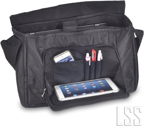 LSS 15" 15.6 inch Laptop Padded Compartment Shoulder Messenger Bag, Carrying Case for 14" 15" 15.6" & Smaller Size Notebook in Saudi Arabia
