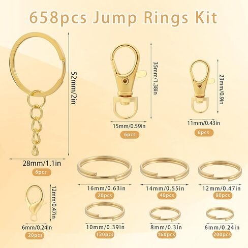 1503pcs حلقات قفزة الذهب لمجوهرات صنع المجوهرات مجموعة قلادة قلادة مع أدوات مفتوحة كماشة ملقطات ومشابك لوبستر لأدوات المجوهرات إصلاح أدوات المجوهرات in Kuwait