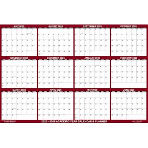 32 "× 48" Swiftglimpse 2025-2026 تقويم الجدار الأكاديمي الجاف محوًا ، XLarge ، مخططًا سنويًا ، ممسحًا ، يوليو 2025 إلى يونيو 2026 فقط