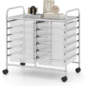 CART 4 ​​-DRAWER -DRAWER ROLLING STORAGE CART - سلة الموديل للمنفعة على عجلات لصالون مكتب مدرس مدرس ، منظم حرفي للفيلم ، ملف ، عربة متداول مع أدراج (وردي ساخن)