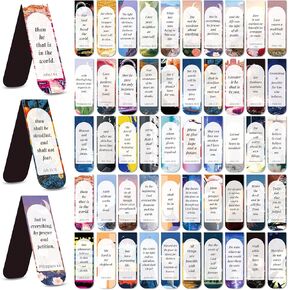 Bible Verse Magnetic Bookmarks, 50 Pcs Inspirational Scripture Christian Book Marks for Religious Prayer, Magnet Book Marker Clips Gifts for Kids Women Men Teacher Student Reading Lovers