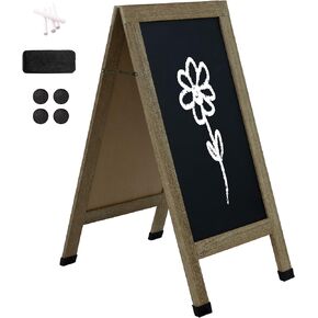 Sunnydaze Magnetic A-Frame Chalkboard Sign - Chalk Sandwich Board Sidewalk Sign - 40" x 20" - Black - 3-Pack