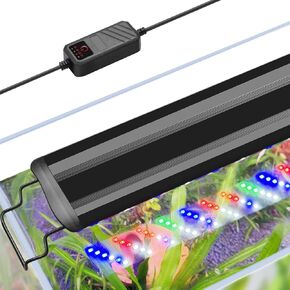FEDOUR Aquarium LED Light, Full Spectrum Aquarium Plant Light with Timer Function, Extendable Metal Brackets, for Fish and Plant Tank (24-32 inch)