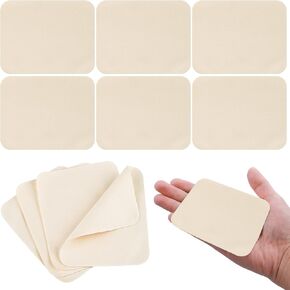 20 Pieces Leather Chamois, Pre Cut Soft Cloth Pottery Washable Ceramic Tools for Pottery for Making DIY Clay Potteries Projects and Decoration (3.2 x 3.9 in/8 x 4.73cm)
