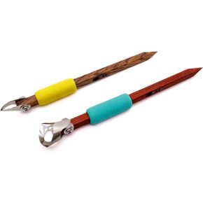 The Original DiamondCore Tools: 2-Pack Pottery Carving Tool Set ‚ P1 & X2, Clay Sculpting, Ceramic Trimming, Sgraffito, Fluting (Set 1)