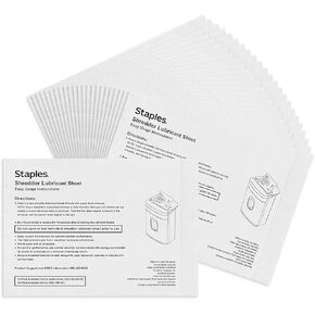 Staples Shredder Lubricant Sheets, 8.5-inch x 6-inch, 48/Carton (36395-CCVS)
