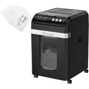 Bonsaii 200-Sheet Auto Feed Paper Shredder and 12-Pack Shredder Lubricant Sheets