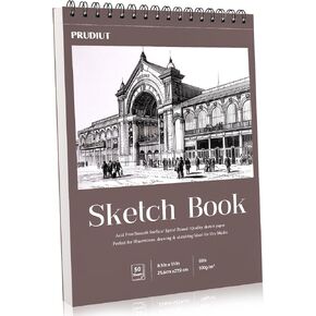 Sketch Book 8.5×11 inch, Spiral Bound Sketch Pad 50 Sheets (68lb/100gsm), Acid-Free Sketchbook for Drawing Painting Sketching, Art Paper Drawing Supplies for Teens Adults Artists Ideal Gifts