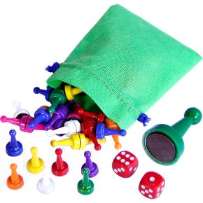PARQUES Colombiano FICHAS MAGNETICAS DE REPUESTO 32 Pieces 8 Colors Board Game piezas pawns Pieces dice Replacement for parcheesi parchis Sorry Ludo con imán iman