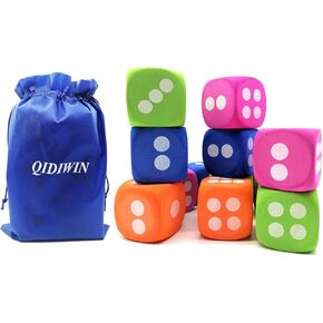 Jumbo EVA Dices, Giant Dot EVA Foam Dices for Kids Building Blocks,Educational,Party Suppliers, 4 Color,12PCS