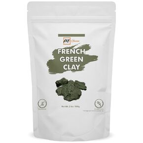 French Green Clay Powder 2 LBS / 908 GMS | Illite Montmorillonite Clay for Facial Masks, Creams, Soft Peels and Scrubs, and Soap Making