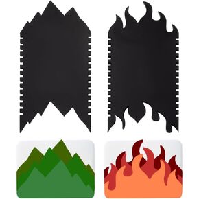 FINGERINSPIRE 2 Styles Soap Scraper Shaping Tool Black Acrylic Mountains Flames Soap Scraper Shaping Tool for Cold Process Soap Scraper DIY Craft Template with Depth Adjuster of 5mm Increments
