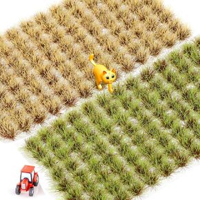 208 PCS Static Grass Tuft Model - 2 Style Artificial Model Grass for DIY Models