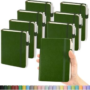 Pocket Small Notebook Journals, 8 Pack (8 Pastel Color) Mini Notebook 3.7x5.7 Journaling Notebooks for Women Men, A6 Hardcover Lined Note Pads with Pens for Work, Business, Travel Journal, Office Supplies