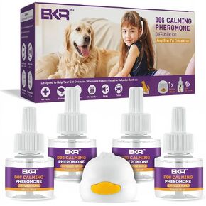 Calming Pheromone Diffuser for Dogs 1 Diffuser + 4 x 48ml Refills Dog Calming Diffuser | Dog Calming Pheromone Helps Reduce Anxiety, Stress & Aggressive Behavior