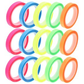 15 Rolls Transparent Highlight Tape Self Adhesive Sticky Tabs for Books Colorful Reading Annotation Tape Practical Page Markers Easy to Use Portable