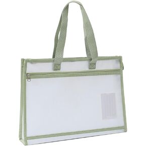 Sew Project Bags, Art Craft Tote Bag with Handles, Waterproof Mesh Sewing Organizer for Quilting Knitting Supplies