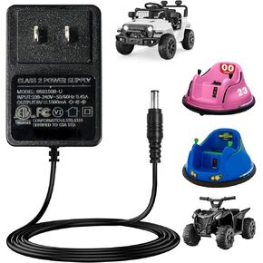 شاحن بطارية 6 فولت لسيارة Kidzone Pumper ، شاحن 6 فولت للأطفال ركوب السيارات على السيارات - متوافقة مع أفضل منتجات الاختيار ، ومرض فذان ، والسيارات الكهربائية مع ETL مدرجة
