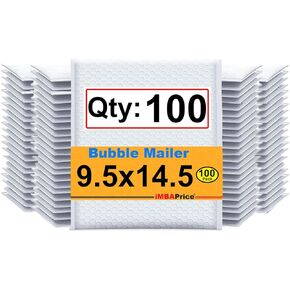 iMBAPrice 100#4 (9.5" x 14.5") Pure White Color SELF Seal Poly Bubble MAILERS Padded Shipping ENVELOPES (Total 100 Bags)
