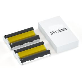 HPRT 4"X 6" Photo Paper Designed for CP4100/CP4000L Photo Printer，Photo Paper 108 Sheets and Two Ribbons