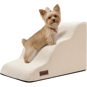 Dog Stairs for Small Dogs,3 Step Dog Ramp for Couch and Bed,Pet Stairs with Non-Slip Bottom for Old Cats,Indoor Pet Steps,Comfort,Durable,15.4" H