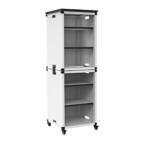 LUXOR MBSCB06 Modular Classroom Bookshelf - Narrow Stacked Modules with Casters and Tabletop