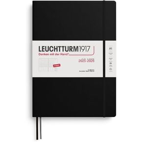 LEUCHTTURM1917 - Academic Week Planner Hardcover Medium (A5), 18-month, Jul. 2025 - Dec. 2026, English, Black