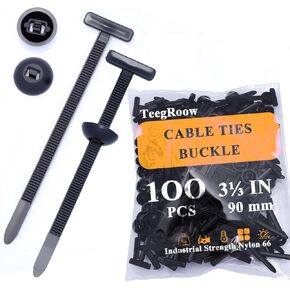 100 PCS Nylon Universal Cable Tie Buckles - Quick Release Zipper Clips Rivet, New Multifunctional Heavy Duty Self-Locking Automotive Fasteners for DIY Car Repair, Wire Management, Home & Office Use