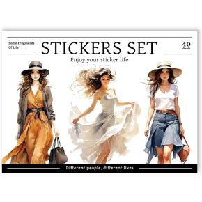 ملصقات ملصقات فتاة سوداء ، 40 ورقة 283 أجهزة كمبيوتر ملصقات لمجلة Scrapbooking لمجلة Scrapbooking Bullet Journals Prooflers Card Card