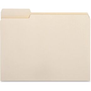 Business Source 1/3 Cut Top Tab File Folder - Left Tab - Box of 100 Manila