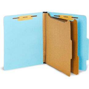 Staples 60% Recycled Pressboard Classification Folder, 2-Dividers, 2.5-inch Expansion, Letter Size, Light Blue, 40/Carton (ST614434/TR61VS)